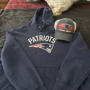 Patriots Navy Hoodie and Cap Set